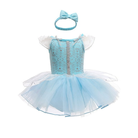 ATAIKU 3M-18M Infant Baby Girls Princess Dress Up Romper Onesie Tutu Dress Bodysuit with Headband Birthday Halloween Christmas Party Dresses