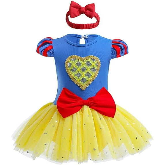 ATAIKU 3M-18M Infant Baby Girls Princess Dress Up Romper Onesie Tutu Dress Bodysuit with Headband Birthday Halloween Christmas Party Dresses