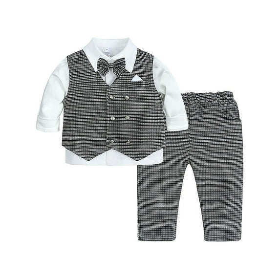 SXIMEE 6M-4T Baby Boys Suits Formal Outfits Dress Shirt+ Pants+ Tuxedo Vest 3 Piece Toddler Gentleman Clothes
