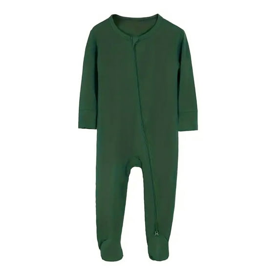 SXIMEE Bamboo Viscose Long Sleeve Pajamas For Unisex Baby, 2 Way Zipper with Mitten Cuffs, Non-Slip Sleepers, Sleep 'N Play