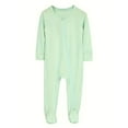 thumbnail image 1 of SXIMEE Bamboo Viscose Long Sleeve Pajamas For Unisex Baby, 2 Way Zipper with Mitten Cuffs, Non-Slip Sleepers, Sleep 'N Play, 1 of 6