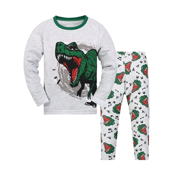 ATAIKU Little Boys Long Sleeve Vehicle Pajamas Kids 2-Piece PJs Set Cotton Sleepwear Size 2-9 Year