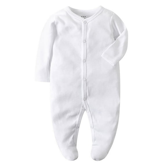 ATAIKU Infant Baby Boys' Sleep and Play Footed Pajamas One-Piece Sleeper Button Romper Jumpsuit Cotton PJs For Newborn