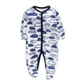 thumbnail image 1 of ATAIKU Infant Baby Boys' Sleep and Play Footed Pajamas One-Piece Sleeper Button Romper Jumpsuit Cotton PJs For Newborn, 1 of 6