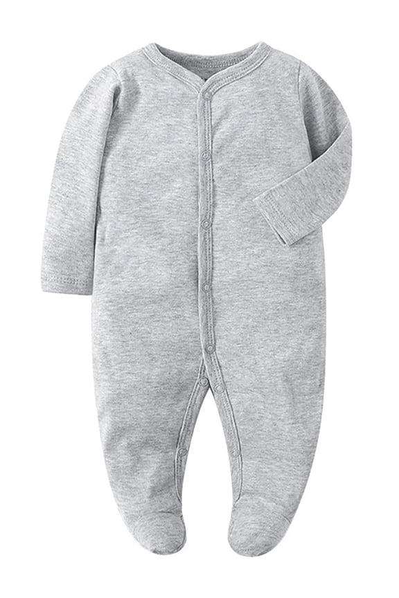 Infant Baby Boys' Sleep and Play Footed Pajamas One-Piece Sleeper Button Romper Jumpsuit Cotton PJs For Newborn