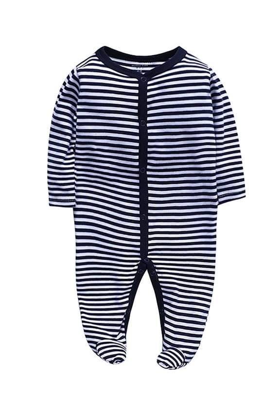 Infant Baby Boys' Sleep and Play Footed Pajamas One-Piece Sleeper Button Romper Jumpsuit Cotton PJs For Newborn