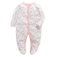 thumbnail image 1 of ATAIKU Infant Baby Girls' Sleep and Play Footed Pajamas One-Piece Sleeper Button Romper Jumpsuit Cotton PJs For Newborn, 1 of 5