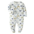 thumbnail image 1 of ATAIKU Infant Baby Girls' Sleep and Play Footed Pajamas One-Piece Sleeper Button Romper Jumpsuit Cotton PJs For Newborn, 1 of 5