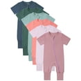 thumbnail image 1 of SXIMEE Rayon Made from Bamboo Unisex Baby Pajamas, Summer Short Sleeve Footless Rompers, 2 Way Zipper Sleeper, 1 of 9