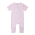 thumbnail image 1 of SXIMEE Rayon Made from Bamboo Unisex Baby Pajamas, Summer Short Sleeve Footless Rompers, 2 Way Zipper Sleeper, 1 of 7