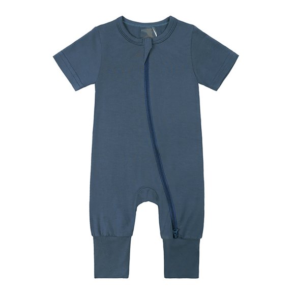 SXIMEE Rayon Made from Bamboo Unisex Baby Pajamas, Summer Short Sleeve Footless Rompers, 2 Way Zipper Sleeper