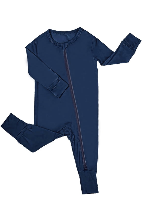 Unisex Baby Bamboo Viscose Pajamas with Mitten Cuffs Boys Girls 2 Way Zip Long Sleeve Sleepers