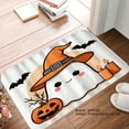 thumbnail image 1 of SXPUBZ Halloween Ghost Pumpkin Non Slip Flannel Floor Mat for Bathroom Kitchen Bedroom Decor 16x24 inch, 1 of 5