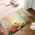 thumbnail image 1 of SXPUBZ Non Slip Flannel Floor Mat with Colorful Floral and Butterfly Design for Bathroom Kitchen Bedroom Decor 16x24 inch, 1 of 5