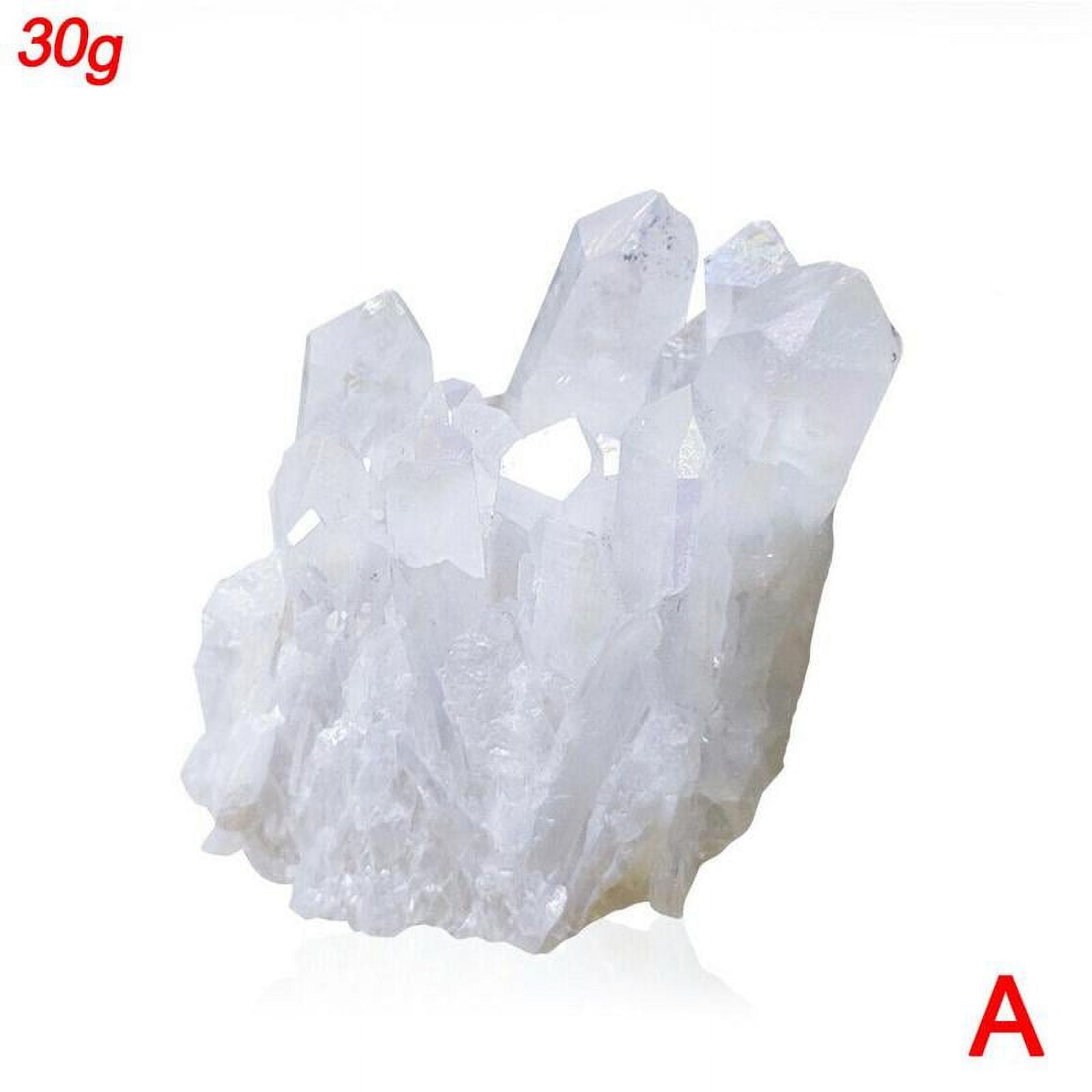 SXRC Natural White Crystal Quartz Cluster,30/80g Natural Rock Specimen Geode Stone, Healing Rock