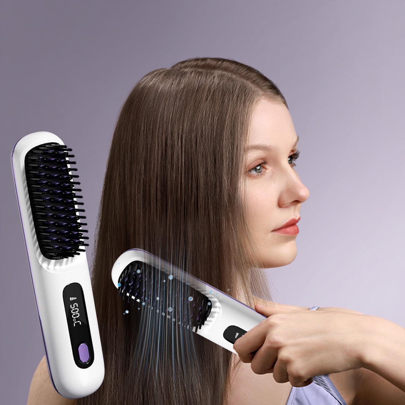 SXS Cordless Hair Straightener Brush Portable Mini Straightening