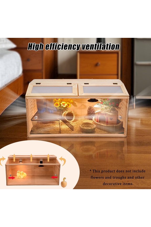 Assembled Wooden Indoor Chicken Coop with Heater, Yellow, Fits 6 Chickens