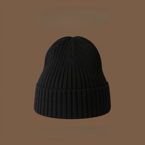 SXZ Beanie Hats Men Women Soft Slouchy Knit Skull Cap Unisex Warm Stocking Hats Striped Winter Hats for Women Men Cuffed Plain Beanie Hat/Black