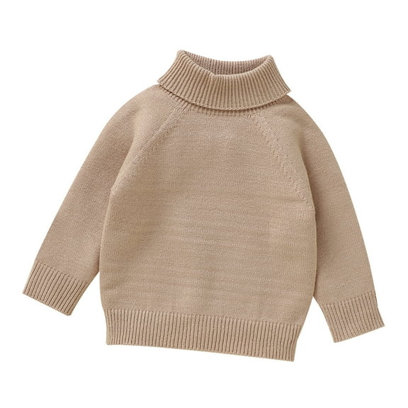 SXcggal Baby Boys Girls Sweaters Knit Cable Turtleneck Soft Warm Toddler High Collar Children's Sweater Warm stylish Soft Girls Tops