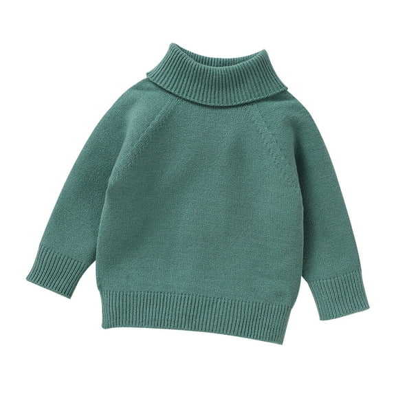 SXcggal Baby Boys Girls Sweaters Knit Cable Turtleneck Soft Warm Toddler High Collar Children's Sweater Warm stylish Soft Girls Tops