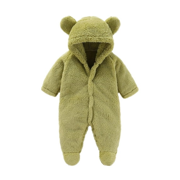 SXcggal Baby Footie Snowsuit Winter Cartoon Bear Warm Hooded Outfit For Girls Boys Cute Casual Fashionable Toddler Clothes Sets