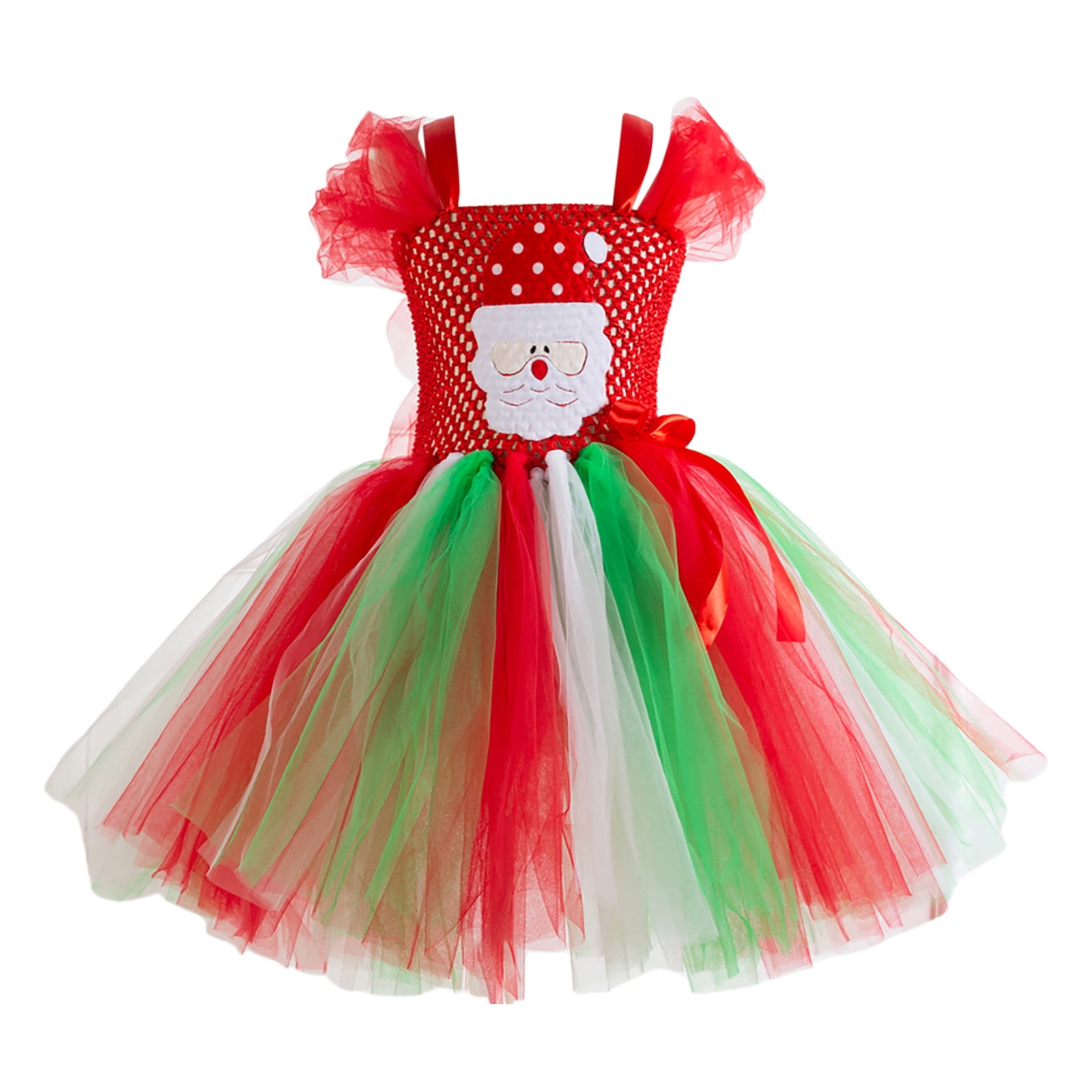 Princess Ball Gown Cold Shoulder Tiered Christmas Dresses for Girls