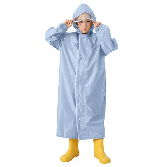 SXcggal Children's Raincoat With School Bag And Hood Boys And Girls s Children Solid Color Long Raincoat Lightweight Comfortable Casual Children Raincoat