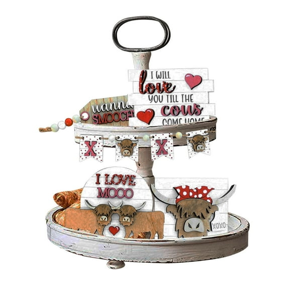 SXcggal Cow Cattle Tray Ornament Farmhouse Ornament Tray Ornament High Ground Cattle Layer Tray Decoration