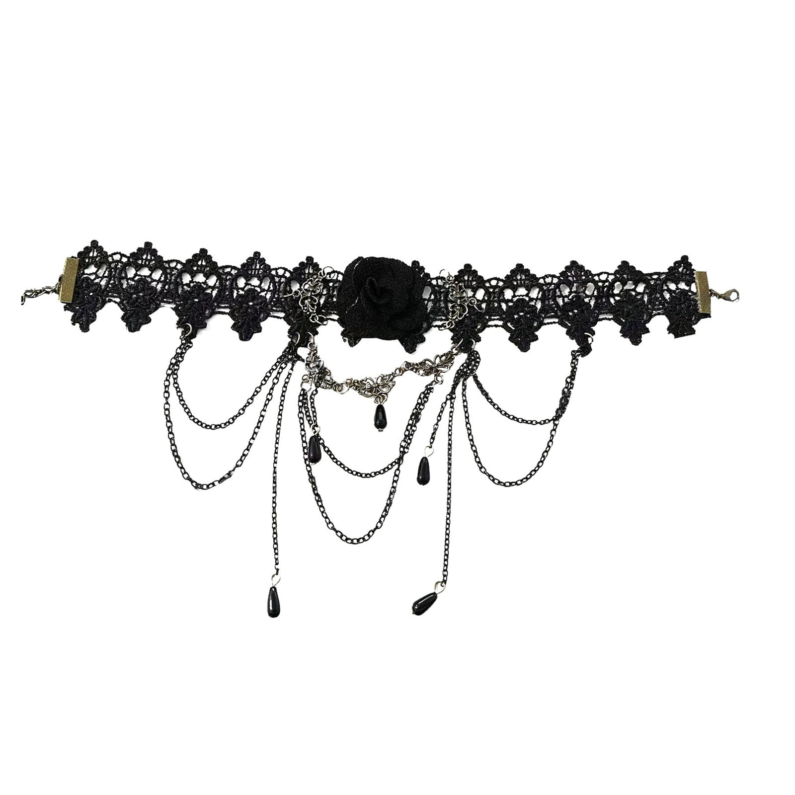 SXcggal Dark Gothic Black Lace Choker Necklace For Women Fringe Pendant With Rose Charm Basic Versatile Unique Clothes Dress UP Party - Walmart.com SXcggal Dark Gothic Black Lace Choker Necklace For Women Fringe Pendant With Rose Charm Basic Versatile Unique Clothes Dress UP Party - Walmart.com