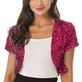 thumbnail image 1 of SXcggal Femme Sequin Veste Cropp Haut Cardigan Jazz Danse Spectacle Club Paillette NR9 Versatile Casual Unique Clothes, 1 of 6