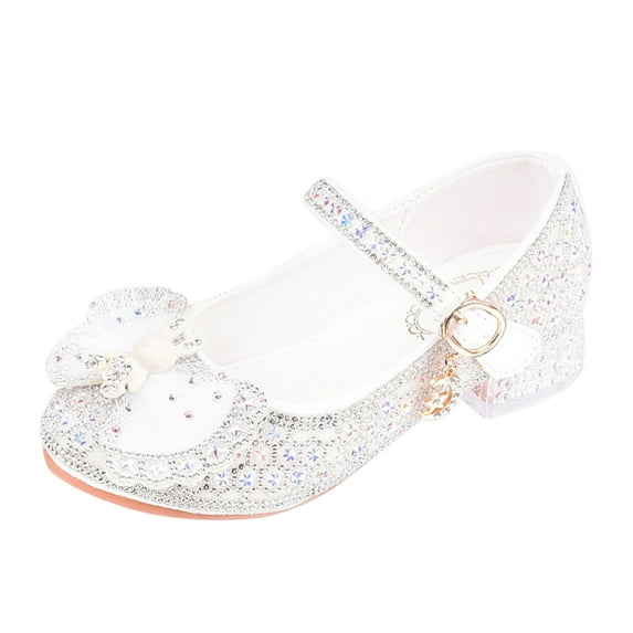 SXcggal Girls' Shoes Spring And Autumn Children's High Heels Fashionable And Versatile Single Shoes Little Girls' Shoes Breathable Lightweight Cozy Girls Shoes