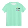 thumbnail image 1 of SXcggal Girls Short Sleeve Shirts Kids Summer Tops Crewneck Tees 3 13 Years Cute Fashionable Casual Girl Top, 1 of 6