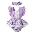 thumbnail image 1 of SXcggal Infant Boys Girls Fly Sleeve Ruffles Floral Prints Romper Jumpsuit Bodysuits Clothes Cute Comfortable Fashionable Outfits, 1 of 6