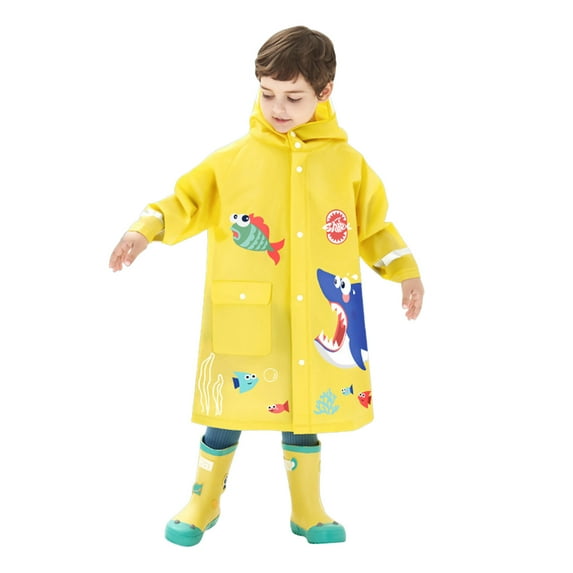 SXcggal Children's Raincoat With School Bag And Hood Boys Girls s Animal Cartoon Print Long Raincoat Fashionable Comfortable Casual Children Raincoat