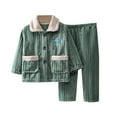 thumbnail image 1 of SXcggal Kids Pajama Sets Button Down Long Sleeve Shirt And Long Pants Boys Girls Sleepwear 2PCS Stylish Comfortable Casual Boy Suit, 1 of 4