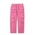 thumbnail image 1 of SXcggal Kids Toddler Baby Girls Spring Summer Solid Cool Cotton Pocket Street Style Hop Pants Clothes Fashionable Comfortable Long pants, 1 of 8