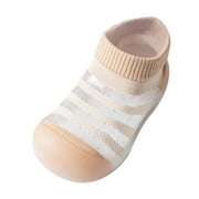 SXcggal Kids Toddler Boys Girls Summer Striped Breathable Soft Sole Rubber Shoes Socks Slipper Anklet 5-36Months Breathable Cozy Baby Socks