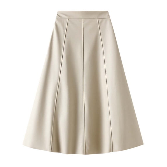 SXcggal Leather Skirt Women's High Waist Wide Swing Umbrella Skirt Fashionable Comfortable Casual Women's Skirt