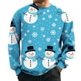 thumbnail image 1 of SXcggal Men's Christmas Snowman Print Pullover Long Sleeve Round Casual Sweatshirt Loose Trendy Warm Men Sweatshirt Top, 1 of 4