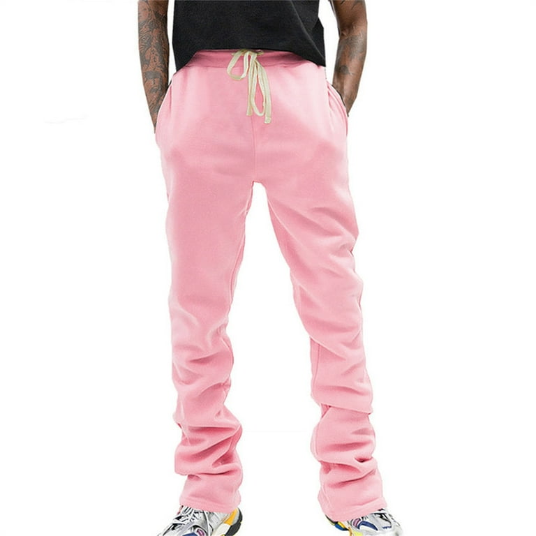 SXcggal Men s Trumpet Micro Pull Rope Long Leg Pants Street Hop Solid Color Retro Men s Casual Pants Lightweight Smooth Casual Men s Trousers Walmart