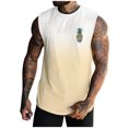 SXcggal Mens Athletic Tank Tops Pineapple Print Sleeveless Crew Neck