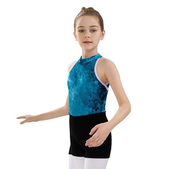 SXcggal Girls' Summer Comfortable Training Dress Children's Performance Dress Latin Dance Dress Classical Dance Dress Set Gymnastics Outfit Fashionable Comfortable Girls Dress