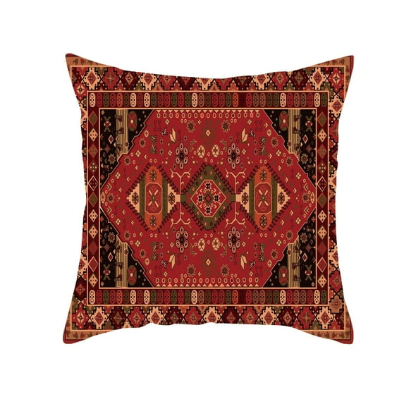 SXcggal Retro Red Pattern Turkish Persian Carpet Flax Hug Pillow House Home Pillow
