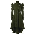 thumbnail image 1 of SXcggal Retro Stand Collar Slim Fit British Style Mid Length Coat For Women Trendy Leisure Foundation Cosplay Clothes, 1 of 2