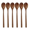 thumbnail image 1 of SXcggal Set Of 6 Pieces Long Wooden Spoon Natural Wooden Soup Spoon For Dinner Lunch, 1 of 7