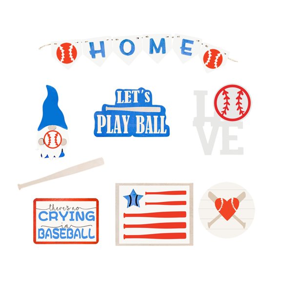 SXcggal Sports Baseball Layer Tray Layer Tray Decoration Sports Decoration Logo Decoration Farmhouse Fall Summer Supplies Printing Layer Tray Decoration