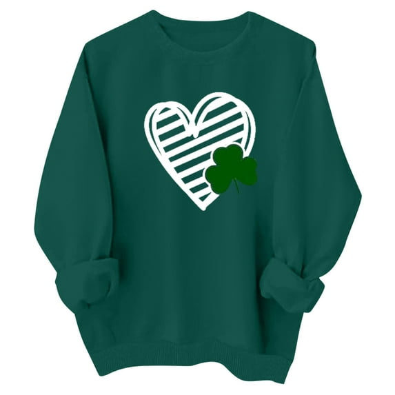 SXcggal St Patricks Day Sweatshirt Girl 2025 St Patrick'S Day Print Pullover Sweatshirts Crewneck Shirts Long Sleeve Outfits Leisure Fashionable Handsome Children Hoodie