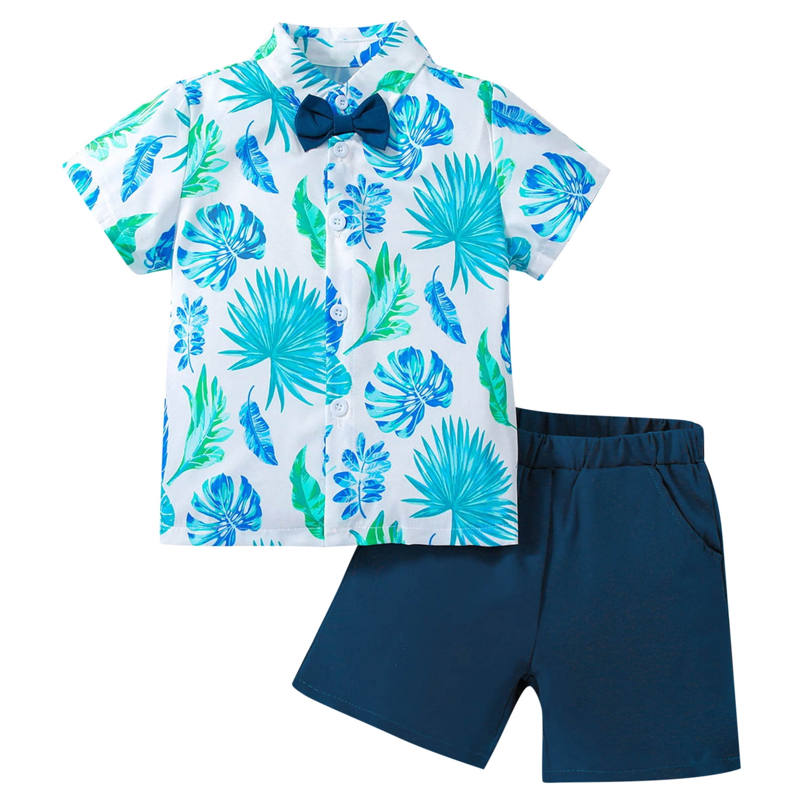 Boys Multi color Two Piece Summer Set