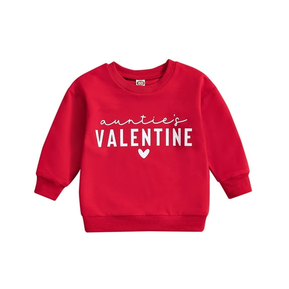 SXcggal Toddler Baby Boys Girls Valentine's Day Letter Print Long Sleeve Tops Kids Clothes Fashionable Casual Beautiful Kids Tops