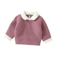 thumbnail image 1 of SXcggal Toddler Baby Girl Boy Knit Sweater Turn Down Collar Long Sleeve Pullover Sweatshirt Fall Winter Clothes Warm Beautiful Soft Girls Sweaters, 1 of 9